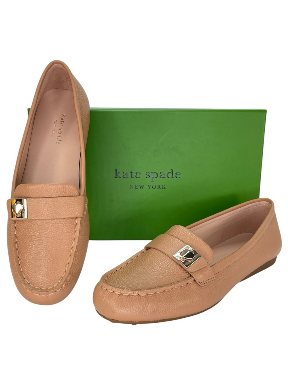 Kate Spade Camellia Tan Leather Womens Loafers Size 9M